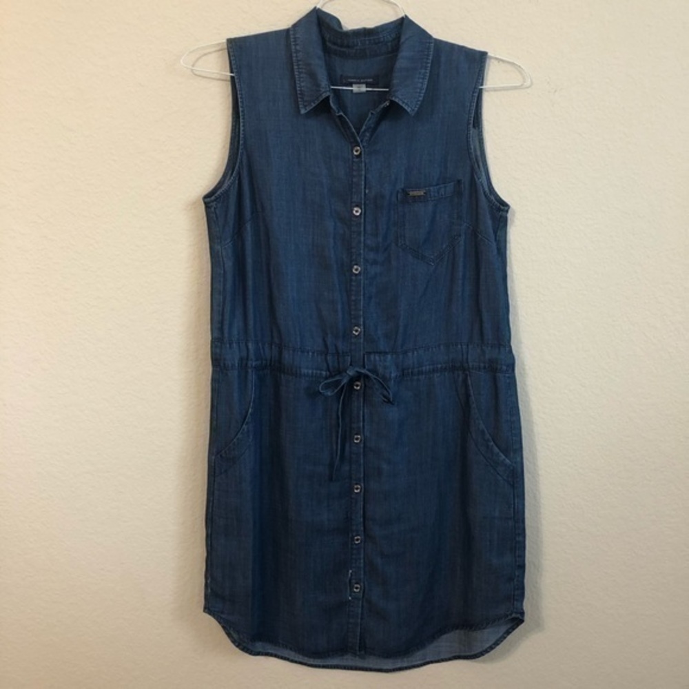 Tommy Hilfiger Dress Sleeveless Jean Trendy Boho